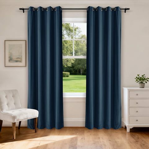 MJ11 Soft Velvet Home Theater Blackout Curtain Noise Reducing with Liner Multiple Headers 1 Panel