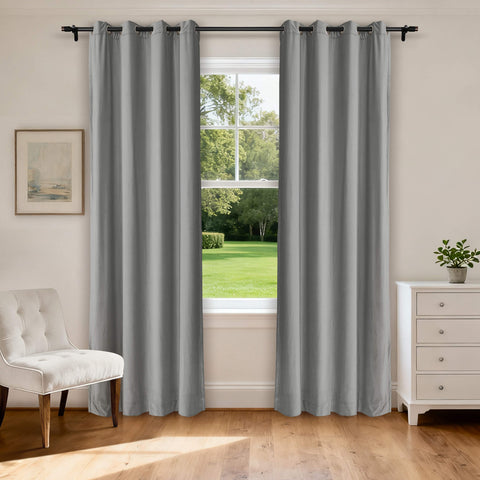 MJ11 Soft Velvet Home Theater Blackout Curtain Noise Reducing with Liner Multiple Headers 1 Panel