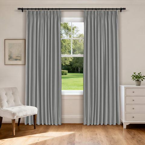MJ11 Soft Velvet Home Theater Blackout Curtain Noise Reducing with Liner Multiple Headers 1 Panel