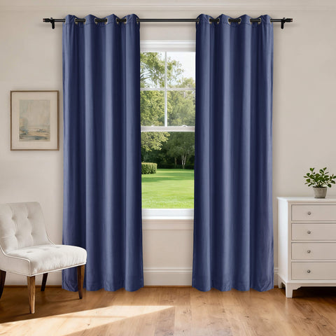 MJ11 Soft Velvet Home Theater Blackout Curtain Noise Reducing with Liner Multiple Headers 1 Panel