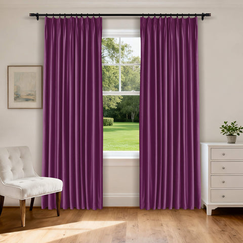 MJ11 Soft Velvet Home Theater Blackout Curtain Noise Reducing with Liner Multiple Headers 1 Panel