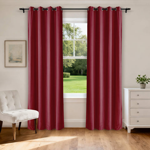MJ11 Soft Velvet Home Theater Blackout Curtain Noise Reducing with Liner Multiple Headers 1 Panel