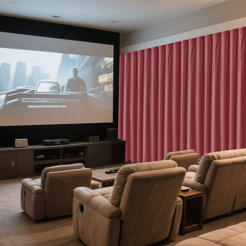 MJ11 Soft Velvet Home Theater Blackout Curtain Noise Reducing with Liner Multiple Headers 1 Panel