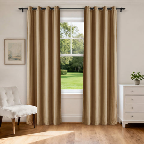 MJ11 Soft Velvet Home Theater Blackout Curtain Noise Reducing with Liner Multiple Headers 1 Panel