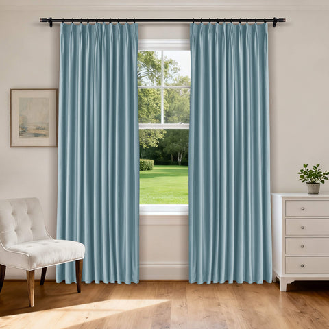 MJ11 Soft Velvet Home Theater Blackout Curtain Noise Reducing with Liner Multiple Headers 1 Panel