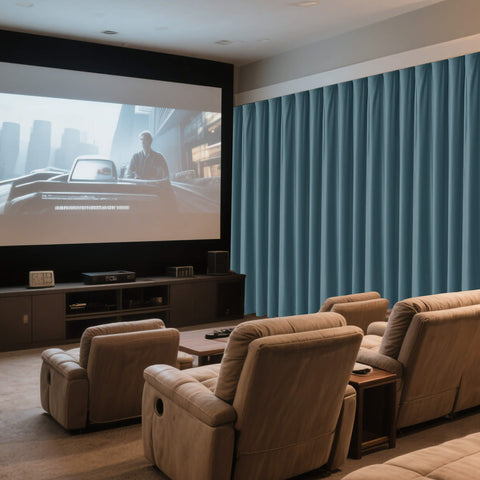 MJ11 Soft Velvet Home Theater Blackout Curtain Noise Reducing with Liner Multiple Headers 1 Panel