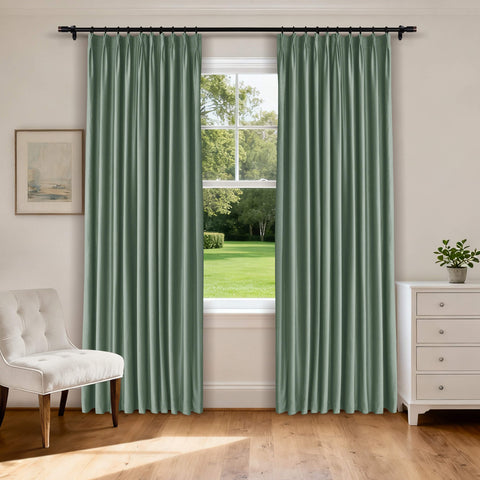 MJ11 Soft Velvet Home Theater Blackout Curtain Noise Reducing with Liner Multiple Headers 1 Panel