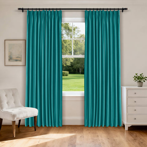 MJ11 Soft Velvet Home Theater Blackout Curtain Noise Reducing with Liner Multiple Headers 1 Panel