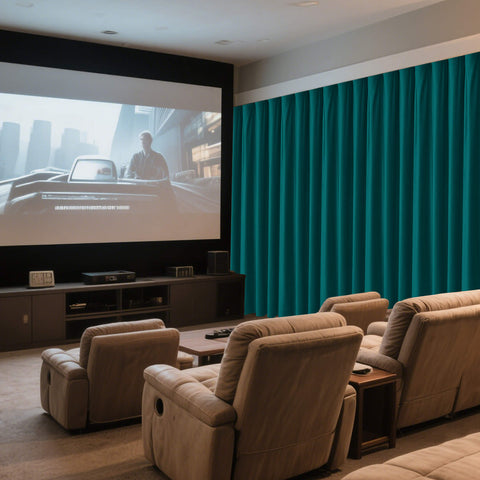 MJ11 Soft Velvet Home Theater Blackout Curtain Noise Reducing with Liner Multiple Headers 1 Panel