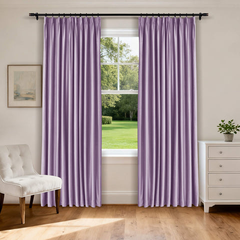 MJ11 Soft Velvet Home Theater Blackout Curtain Noise Reducing with Liner Multiple Headers 1 Panel