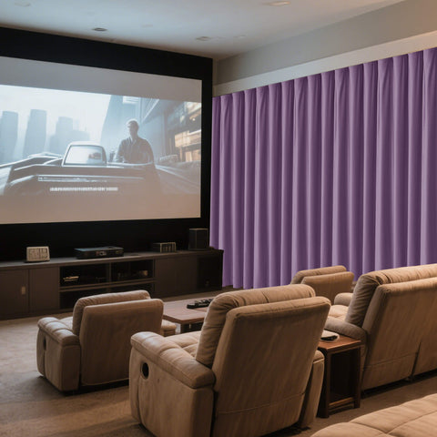 MJ11 Soft Velvet Home Theater Blackout Curtain Noise Reducing with Liner Multiple Headers 1 Panel