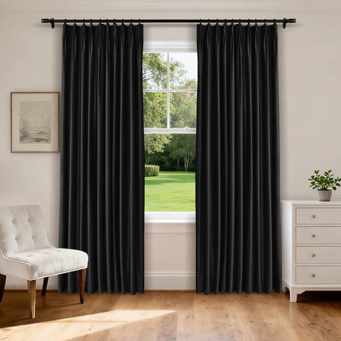 MJ11 Soft Velvet Home Theater Blackout Curtain Noise Reducing with Liner Multiple Headers 1 Panel