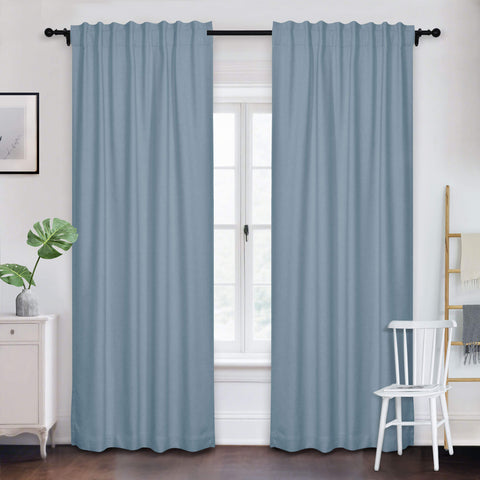 Frank Room Darkening Linen Blend Curtains Heavy Weight Thermal Drapes Back Tab & Rod Pocket 1 Panel