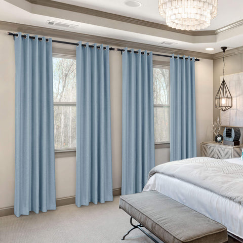 Frank Room Darkening Linen Blend Curtains Heavy Weight Thermal Blackout Drapes Grommet 1 Panel