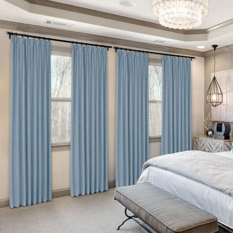 Frank Heavyweight Linen Blend Blackout Curtains - Thermal Insulated, Room Darkening, Pinch Pleat Drapes 1 Panel