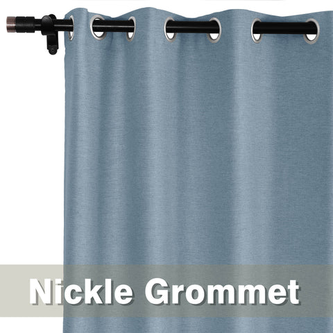 Frank Room Darkening Linen Blend Curtains Heavy Weight Thermal Blackout Drapes Grommet 1 Panel