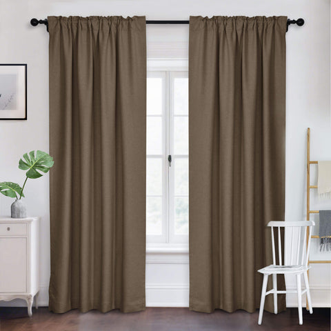 Frank Room Darkening Linen Blend Curtains Heavy Weight Thermal Drapes Back Tab & Rod Pocket 1 Panel