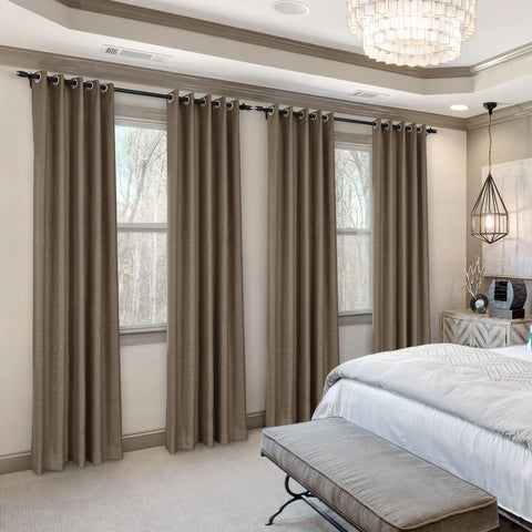 Frank Room Darkening Linen Blend Curtains Heavy Weight Thermal Blackout Drapes Grommet 1 Panel