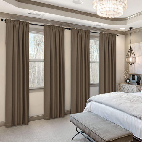 Frank Room Darkening Linen Blend Curtains Heavy Weight Thermal Drapes Back Tab & Rod Pocket 1 Panel