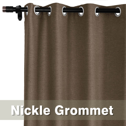 Frank Room Darkening Linen Blend Curtains Heavy Weight Thermal Blackout Drapes Grommet 1 Panel