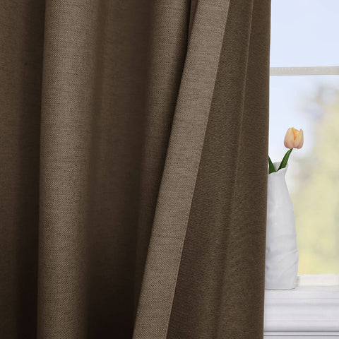 Frank Heavyweight Linen Blend Blackout Curtains - Thermal Insulated, Room Darkening, Pinch Pleat Drapes 1 Panel