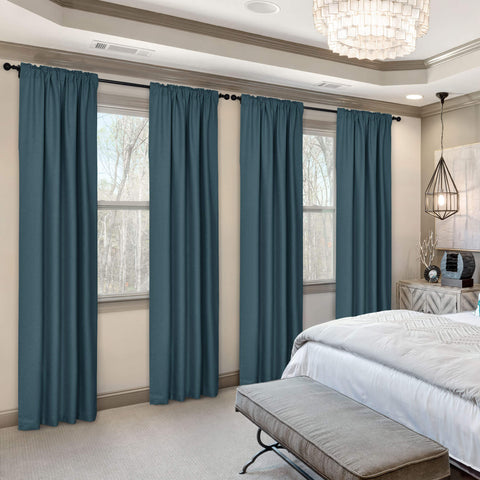 Frank Room Darkening Linen Blend Curtains Heavy Weight Thermal Drapes Back Tab & Rod Pocket 1 Panel