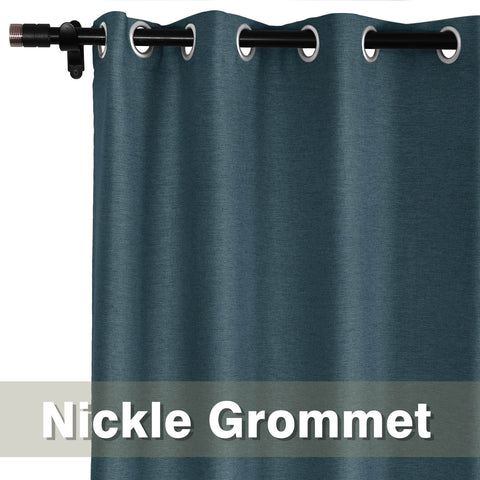 Frank Room Darkening Linen Blend Curtains Heavy Weight Thermal Blackout Drapes Grommet 1 Panel