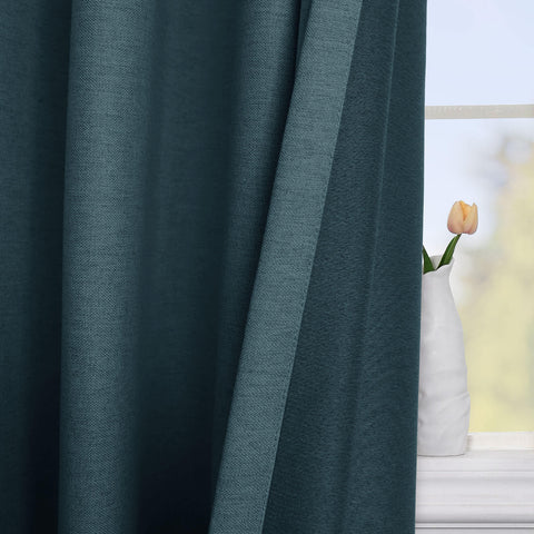 Frank Heavyweight Linen Blend Blackout Curtains - Thermal Insulated, Room Darkening, Pinch Pleat Drapes 1 Panel