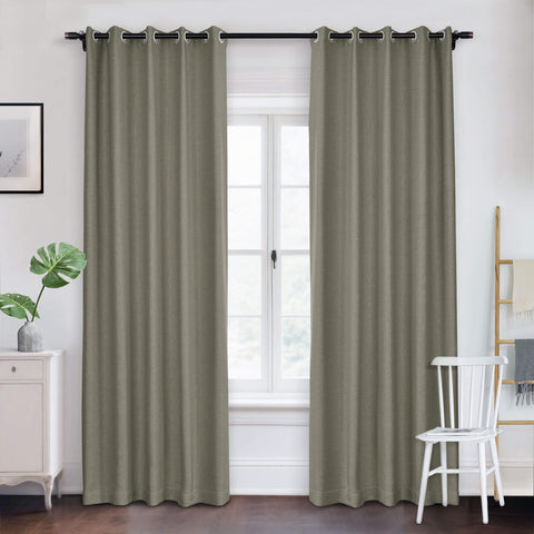 Frank Room Darkening Linen Blend Curtains Heavy Weight Thermal Blackout Drapes Grommet 1 Panel