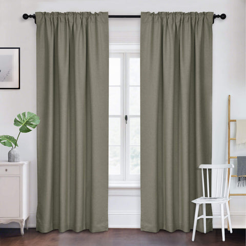 Frank Room Darkening Linen Blend Curtains Heavy Weight Thermal Drapes Back Tab & Rod Pocket 1 Panel