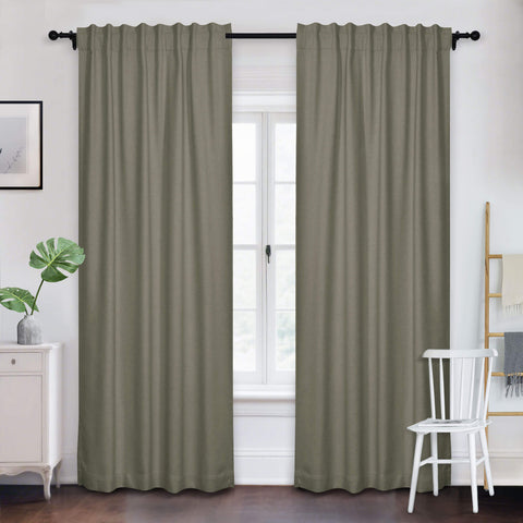 Frank Room Darkening Linen Blend Curtains Heavy Weight Thermal Drapes Back Tab & Rod Pocket 1 Panel