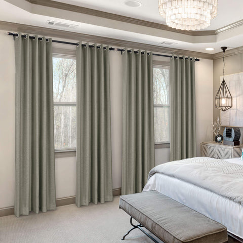Frank Room Darkening Linen Blend Curtains Heavy Weight Thermal Blackout Drapes Grommet 1 Panel
