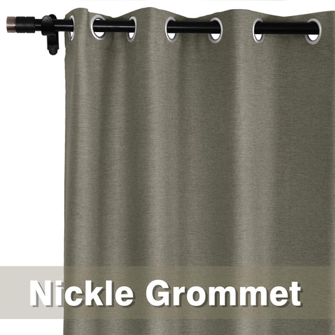 Frank Room Darkening Linen Blend Curtains Heavy Weight Thermal Blackout Drapes Grommet 1 Panel
