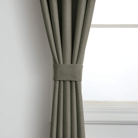 Frank Room Darkening Linen Blend Curtains Heavy Weight Thermal Blackout Drapes Grommet 1 Panel