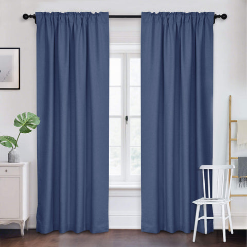 Frank Room Darkening Linen Blend Curtains Heavy Weight Thermal Drapes Back Tab & Rod Pocket 1 Panel