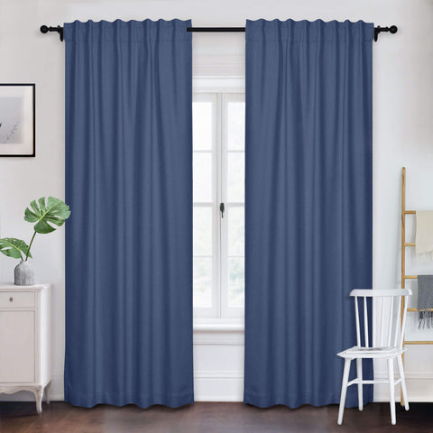 Frank Room Darkening Linen Blend Curtains Heavy Weight Thermal Drapes Back Tab & Rod Pocket 1 Panel