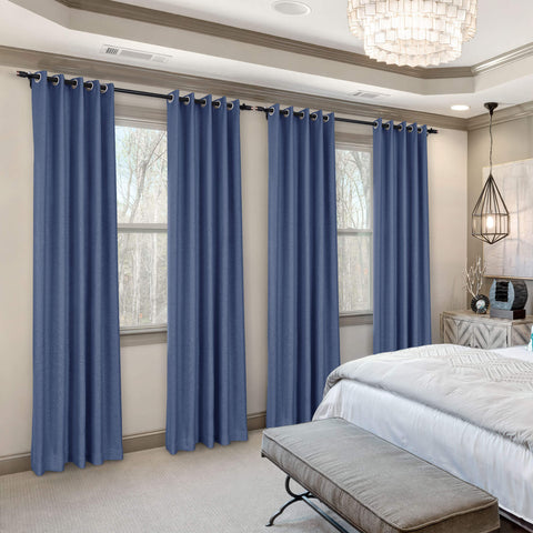 Frank Room Darkening Linen Blend Curtains Heavy Weight Thermal Blackout Drapes Grommet 1 Panel