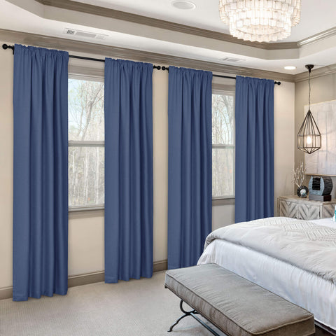 Frank Room Darkening Linen Blend Curtains Heavy Weight Thermal Drapes Back Tab & Rod Pocket 1 Panel
