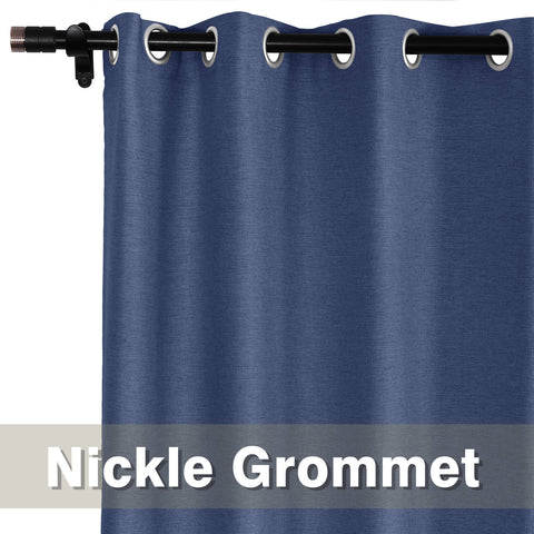 Frank Room Darkening Linen Blend Curtains Heavy Weight Thermal Blackout Drapes Grommet 1 Panel