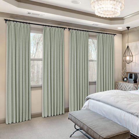 Frank Heavyweight Linen Blend Blackout Curtains - Thermal Insulated, Room Darkening, Pinch Pleat Drapes 1 Panel