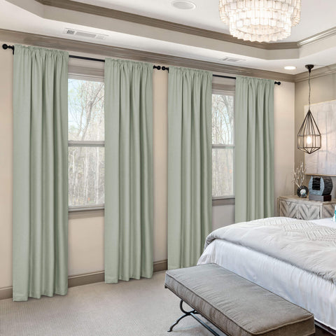 Frank Room Darkening Linen Blend Curtains Heavy Weight Thermal Drapes Back Tab & Rod Pocket 1 Panel