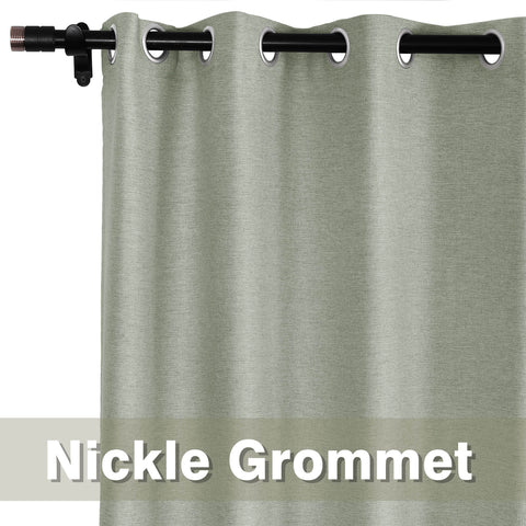 Frank Room Darkening Linen Blend Curtains Heavy Weight Thermal Blackout Drapes Grommet 1 Panel