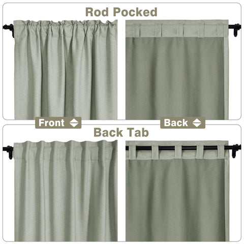 Frank Room Darkening Linen Blend Curtains Heavy Weight Thermal Drapes Back Tab & Rod Pocket 1 Panel