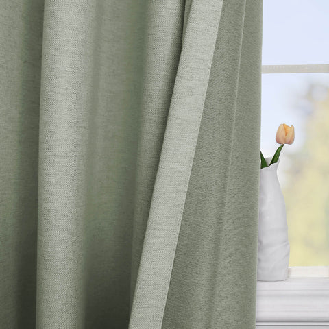 Frank Room Darkening Linen Blend Curtains Heavy Weight Thermal Drapes Back Tab & Rod Pocket 1 Panel