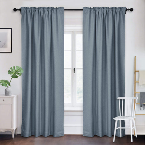 Frank Room Darkening Linen Blend Curtains Heavy Weight Thermal Drapes Back Tab & Rod Pocket 1 Panel