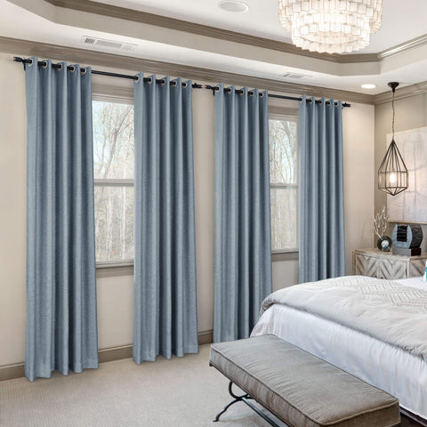 Frank Room Darkening Linen Blend Curtains Heavy Weight Thermal Blackout Drapes Grommet 1 Panel