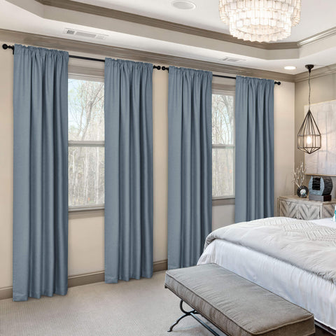 Frank Room Darkening Linen Blend Curtains Heavy Weight Thermal Drapes Back Tab & Rod Pocket 1 Panel