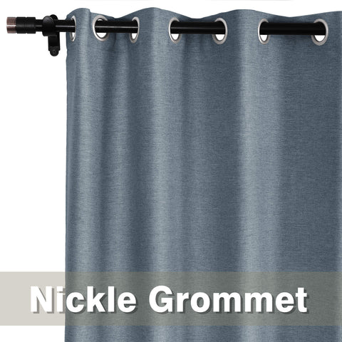 Frank Room Darkening Linen Blend Curtains Heavy Weight Thermal Blackout Drapes Grommet 1 Panel