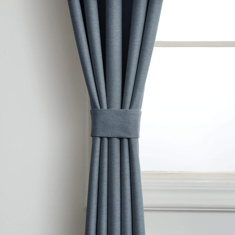 Frank Room Darkening Linen Blend Curtains Heavy Weight Thermal Blackout Drapes Grommet 1 Panel