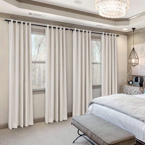 Frank Room Darkening Linen Blend Curtains Heavy Weight Thermal Blackout Drapes Grommet 1 Panel